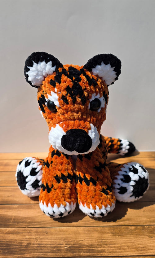 Cuddly Tiger Plushie w/ Black Eyes