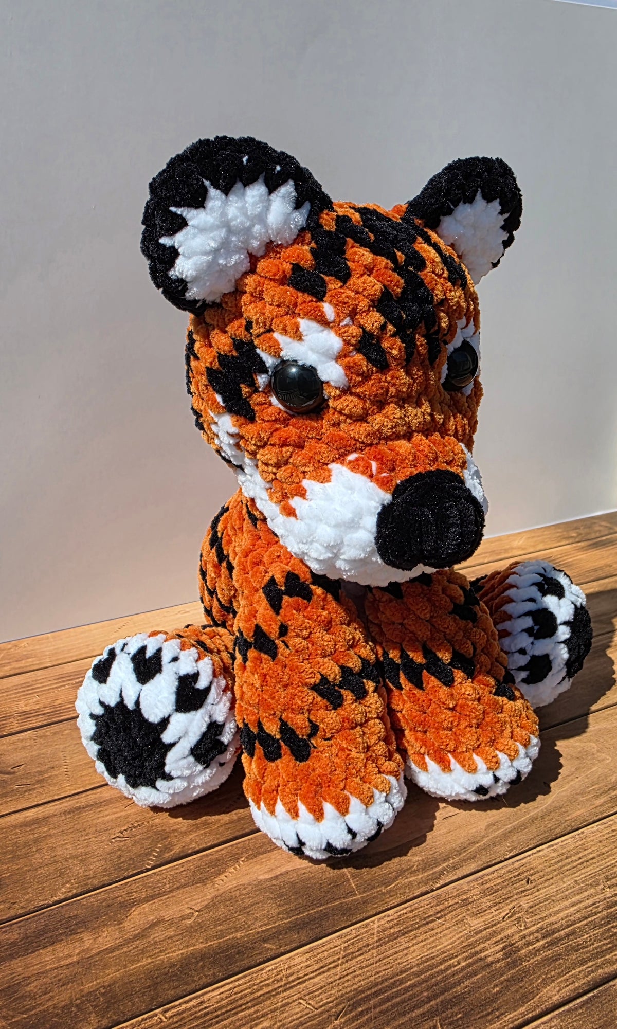 Cuddly Tiger Plushie w/ Black Eyes