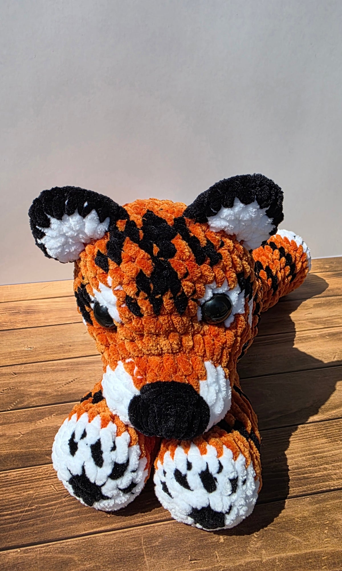 Cuddly Tiger Plushie w/ Black Eyes